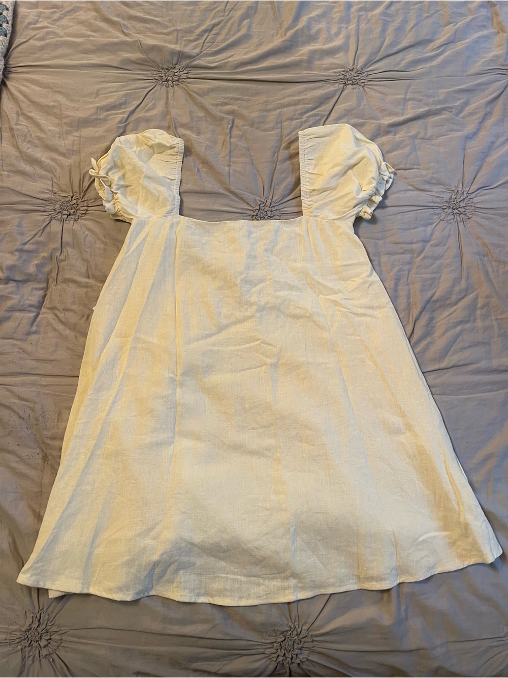 Princess Polly Beyond Linen Blend Backless Mini Dress Butter Yellow